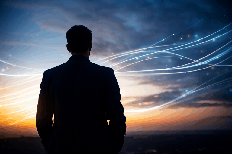 A symbolic visual of vision, persistence, and the courage to move forward when others cannot yet see the future reflecting the leadership mindset behind Chris Grollnek and the mission toward Destination #NEVERHERE™